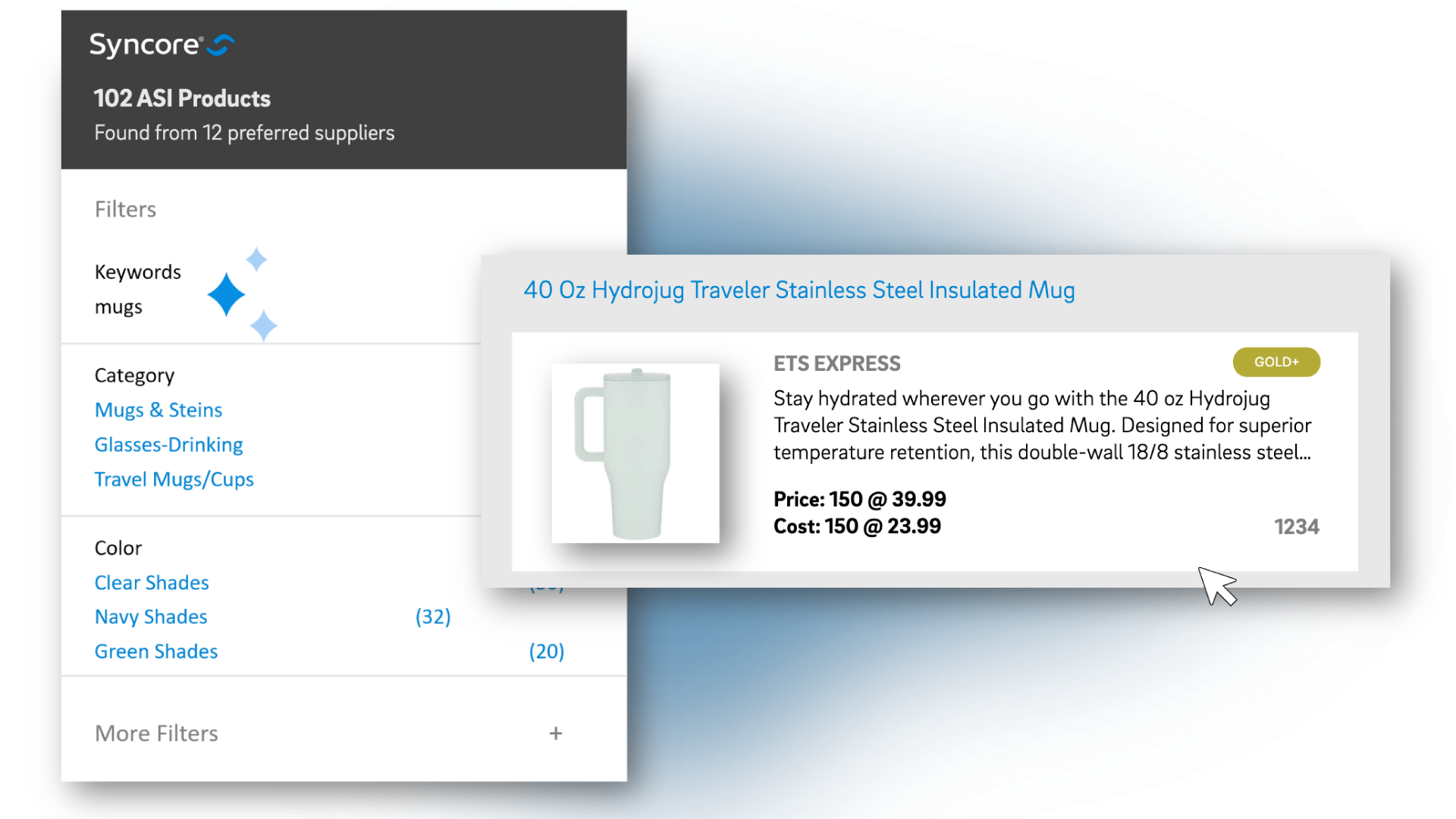 Advanced product search integrated with ESP – no more pulling up SAGE in another tab
